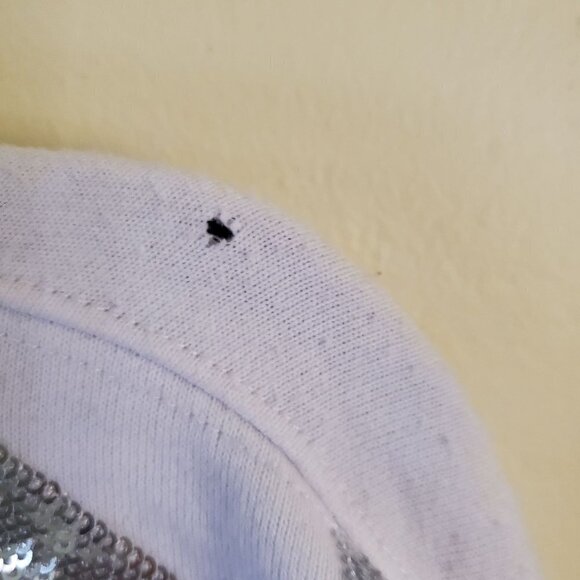 Calvin Klein Y2K Sequin SpellOut Raw Hem Long Sleeve Crop Top Size XS - Picture 9 of 9